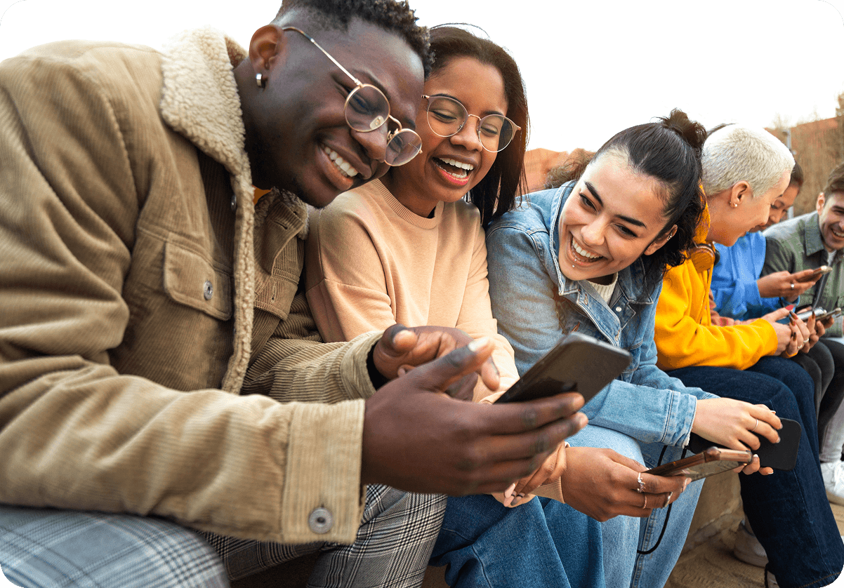 Group enjoying app